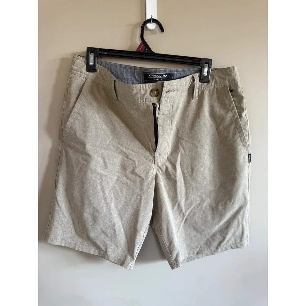 O'Neill Hybrid Hyperfreak Pro Stretch Beige Shorts Mens Size 32